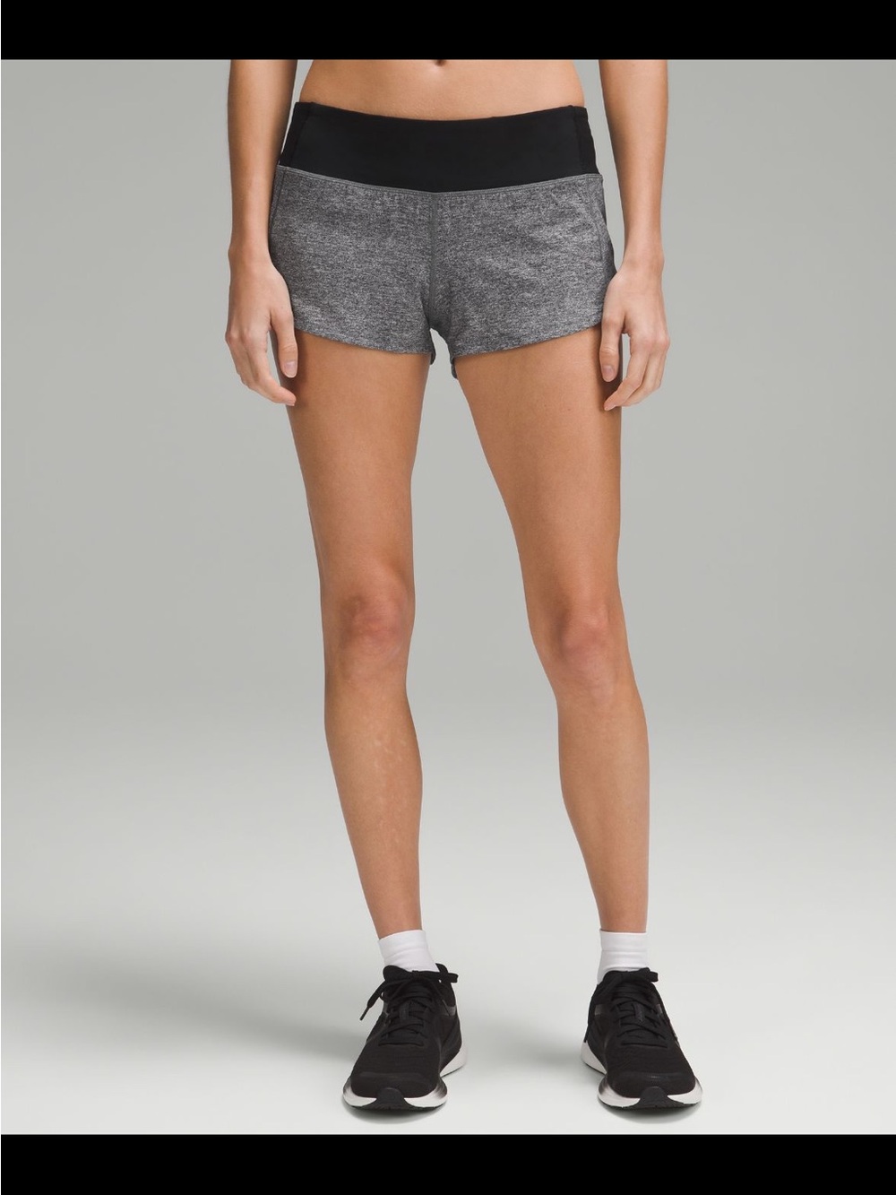 lululemon Speed Up Gray/Black Run Shorts Size 10 - Picture 10 of 11